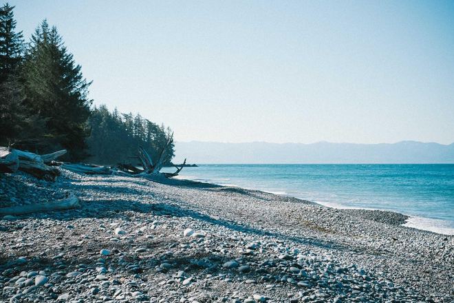 Morning on a quiet beach